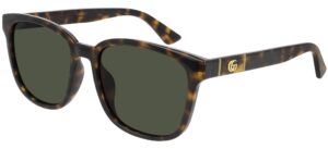 gucci women's logo classic sunglasses, shiny dark havana, brown, print, one size