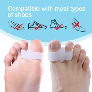 Welnove Pack of 12 Bunion Corrector, Toe Separators with 2 Loops, Big Toe Spacer Suitable for Bunion and Overlap Toe (White)