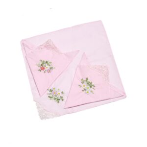 Ladies Hankies Cotton Embroidery Ladies' Vintage Floral Lace Handkerchiefs for Wedding Party (6 Pack)