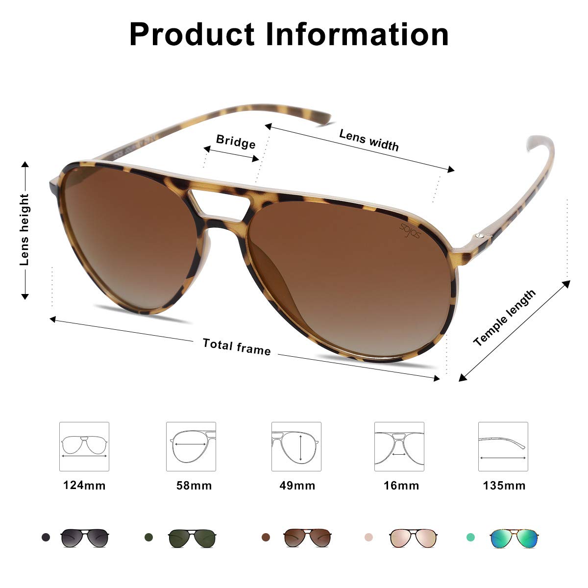 SOJOS Classic Polarized Ultra Lightweight Flexible Men Women Sunglasses JOURNEY SJ2065 with Yellow Tortoise Frame/Gradient Brown Lens