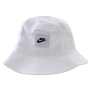 nike unisex's u nsw bucket futura core hat, white, m/l