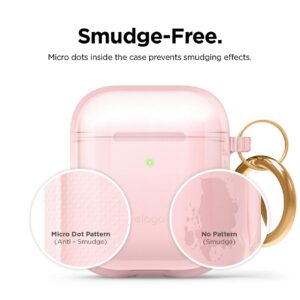 elago Clear Airpods Case with Keychain Designed for Apple Airpods 1 & 2 (Lovely Pink)