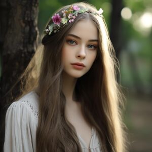 LLinfflr Vine Flower Crown Boho Flower Headband Hair Wreath Floral Halo Headpiece with Ribbon Wedding Party Photos Rosy