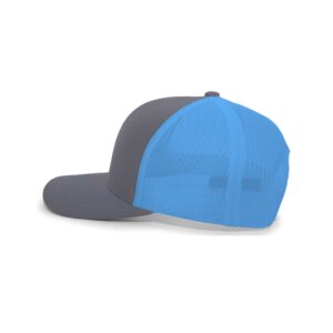 Pacific Headwear Snapback Trucker: Stylish Unisex Cap for All-Day Comfort, Graphite/Neon Blue/Graphite OS