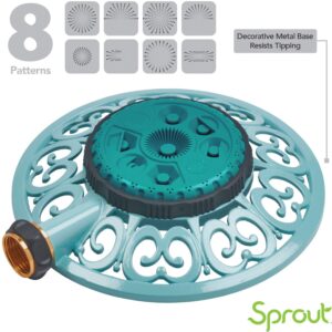 Sprout 65101-AMZ Metal 8-Pattern Sprinkler and QuickConnect Product Adapter Amazon Bundle, Gooseberry Green