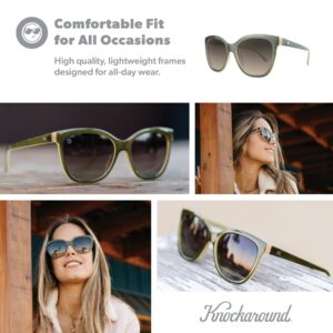 Knockaround Deja Views Polarized Sunglasses for Women - Impact Resistant Lenses & Full UV400 Protection, Coastal Dunes Green/Amber Gradient