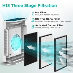 MOOKA Composite HEPA Air Cleaner Replacement Filter GL-FS32 Large Room Air Purifier, large multi-layer high efficiency air filter, for all kinds of air pollutants (Single Pack)