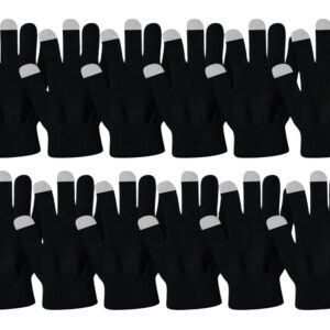 Winter Magic Gloves, 12 Pairs Stretchy Warm Knit Bulk Pack Mens Womens