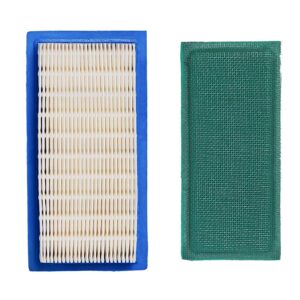 HIFROM Flat Air Filter Cartridge Pre-Filter with Spark Plug Replacement for 93400 115400 133400 Replace 494511 494511S 492889 492889S