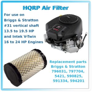 HQRP 2-pack Filter compatible with Troy-Built Pony 13WN77KS011 13WN77KS211 (2011), MTD 13A1762F065 13A1762F265 (2013), Yard Man 13AO785T055 (2011), Yard Machines 13AM775S000 (2014) Lawn Tractor