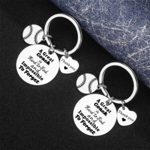 2 Pcs Softball Coach Keychain Softball Coach gifts Great Coach is Hard to Find and Impossible to Forget Keychain Gift for Softball Baseball Coach Baseball coach gifts