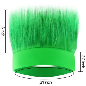 Sunshane 2 Pack Hairy Headband Crazy Hair Wigs for Mardi Gras Cosplay Sports Party and Spirit Day Accessory (Green)