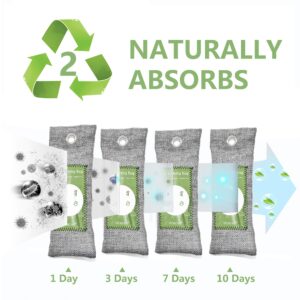 6 Pack Bamboo Charcoal Air Purifying Bag, Activated Charcoal Bags Odor Absorber, Moisture Absorber, Natural Car Air Freshener, Shoe Deodorizer, Odor Eliminators For Home, Pet, Closet