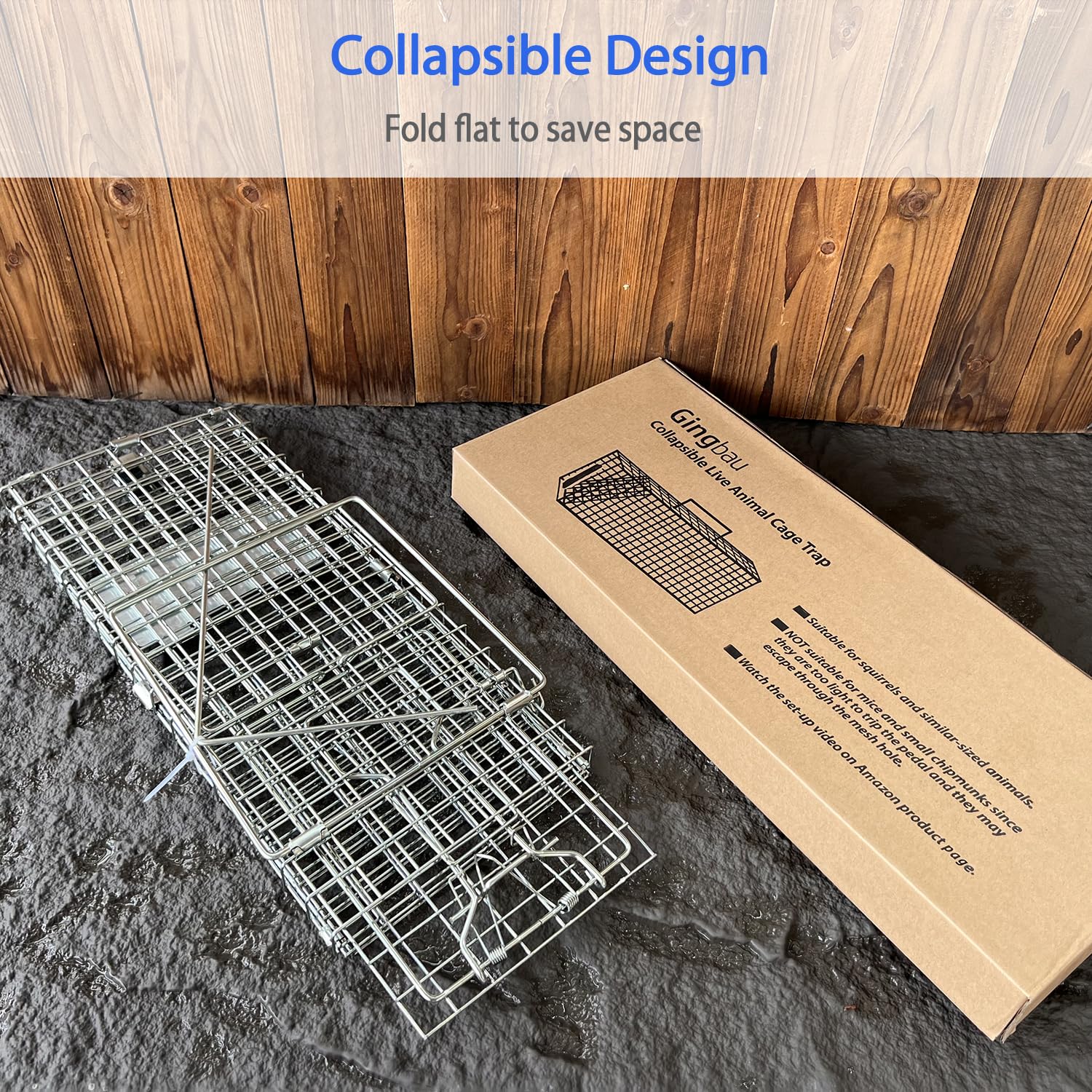 Gingbau Squirrel Trap Heavy Duty Humane Live Animal Cage Trap for Small Rabbits, Weasels and Other Similar-Size Rodents