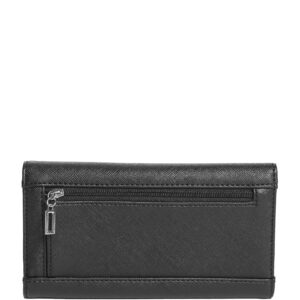 GUESS Factory Women's Abree Logo Saffiano Slim Trifold Wallet