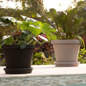 Bloem Terra Pot Planter: 14" - Black - Durable Resin Pot, for Indoor and Outdoor Use, Gardening, 5 Gallon Capacity, Saucer Sold Separately