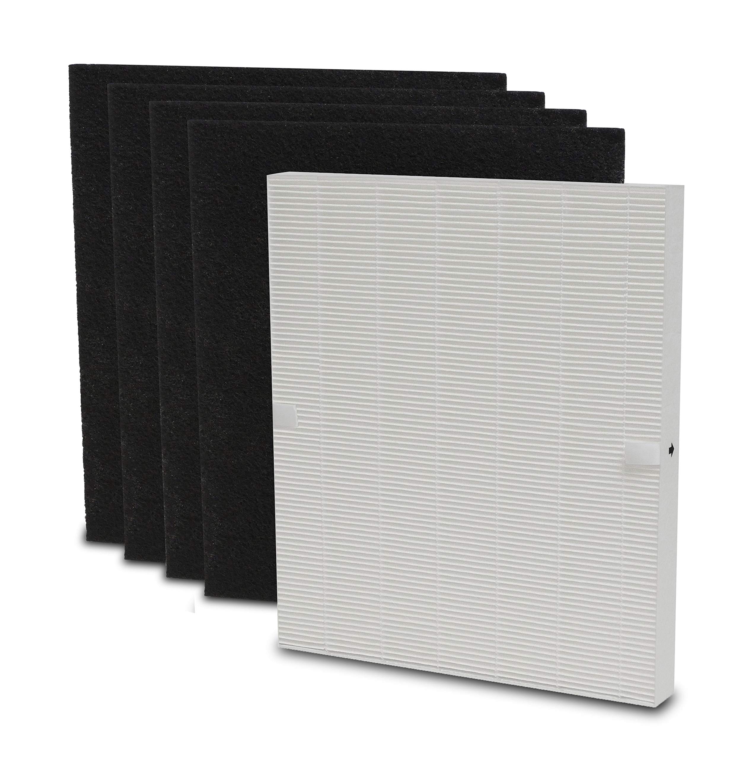 Natural Breeze Replacement HEPA Filter & 4 Carbon Pre-filter compatible with Winix 115115 for use in Winix 5300, 6300, C535 Air Purifier