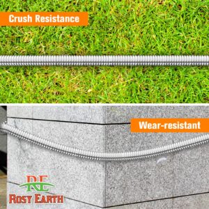 Rosy Earth 100 FT Garden Hose Expandable - 304 Stainless Steel Water Hose 100 FT - Heavy Duty Flexible Kink Free Hose, no Bite