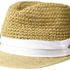 Steve Madden Women's Fedora, White, One Size