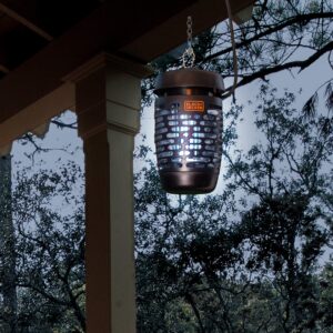 BLACK+DECKER Bug Zapper Electric Lantern with Insect Tray, Cleaning Brush, Light Bulb & Waterproof Design for Indoor & Outdoor Flies, Gnats & Mosquitoes Up to 625 Square Feet- 2 Pack