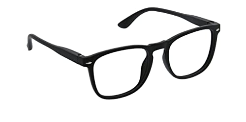 Peepers by PeeperSpecs unisex adult Dylan Focus Blue Light Filtering Reading Glasses, Black, 53 mm US