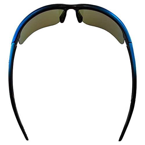 MAXX Domain Sport Golf Sunglasses Black and Blue with Polarized Blue Mirror Lens