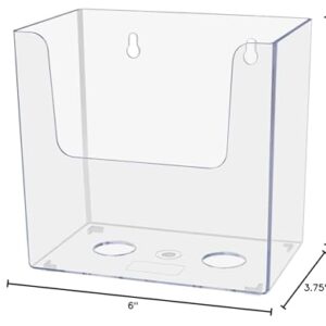 Marketing Holders 5.5" Brochure Holder Wall Mount or Countertop with Hardware Menu Pamphlets Holder Calling Cards Literature Certificate Gift Display Rack Security for Amusement Parks