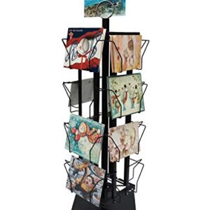 FixtureDisplays® Adjustable Greeting Card Rack 4x6"-7x5" Horizontal Vertical Post Card Display .Pocket Size: 4.5-9.9" Wide X 5.8" Tall, 16 Pockets 11602-BLK-NEW-NPF