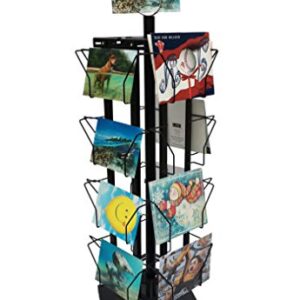 FixtureDisplays® Adjustable Greeting Card Rack 4x6"-7x5" Horizontal Vertical Post Card Display .Pocket Size: 4.5-9.9" Wide X 5.8" Tall, 16 Pockets 11602-BLK-NEW-NPF