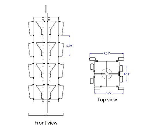 FixtureDisplays® Adjustable Greeting Card Rack 4x6"-7x5" Horizontal Vertical Post Card Display .Pocket Size: 4.5-9.9" Wide X 5.8" Tall, 16 Pockets 11602-BLK-NEW-NPF