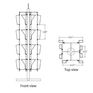 FixtureDisplays® Adjustable Greeting Card Rack 4x6"-7x5" Horizontal Vertical Post Card Display .Pocket Size: 4.5-9.9" Wide X 5.8" Tall, 16 Pockets 11602-BLK-NEW