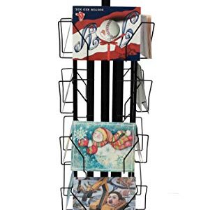 FixtureDisplays® Adjustable Greeting Card Rack 4x6"-7x5" Horizontal Vertical Post Card Display .Pocket Size: 4.5-9.9" Wide X 5.8" Tall, 16 Pockets 11602-BLK-NEW-NPF