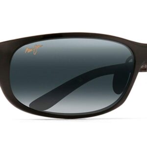 Maui Jim Men's and Women's Twin Falls Polarized Wrap Reading Sunglasses, Gloss Black Fade/Neutral Grey, Medium, +1.5