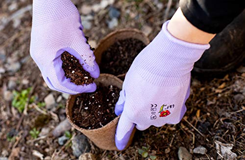 12 PAIRS Women Gardening Gloves with Micro Foam Coating - Garden Gloves Texture Grip - Women’s Work Glove - Working Gloves For Weeding, Digging, Raking and Pruning, Medium