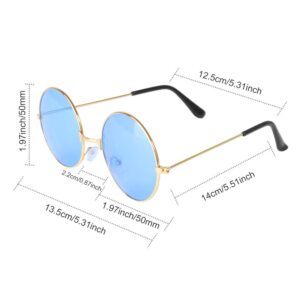 ONESING 8 Pairs Round Hippie Sunglasses Circle Sunglasses for Women John 60 's Style Circle Colored Glasses Disco Party