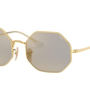 Ray-Ban Rb1972 Octagon Evolve Polarized Sunglasses, Gold/Photochromic Dark Grey Mirrored Gold, 54 mm