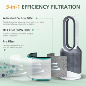 2 Pack HP01 HP02 HEPA Filter Replacement Compatible with Dyson HP01 HP02 DP01 DP02 Desk Purifiers, Replaces Part # 968125-03, Fit for Dyson Pure Hot Cool Link Air Purifier Filter