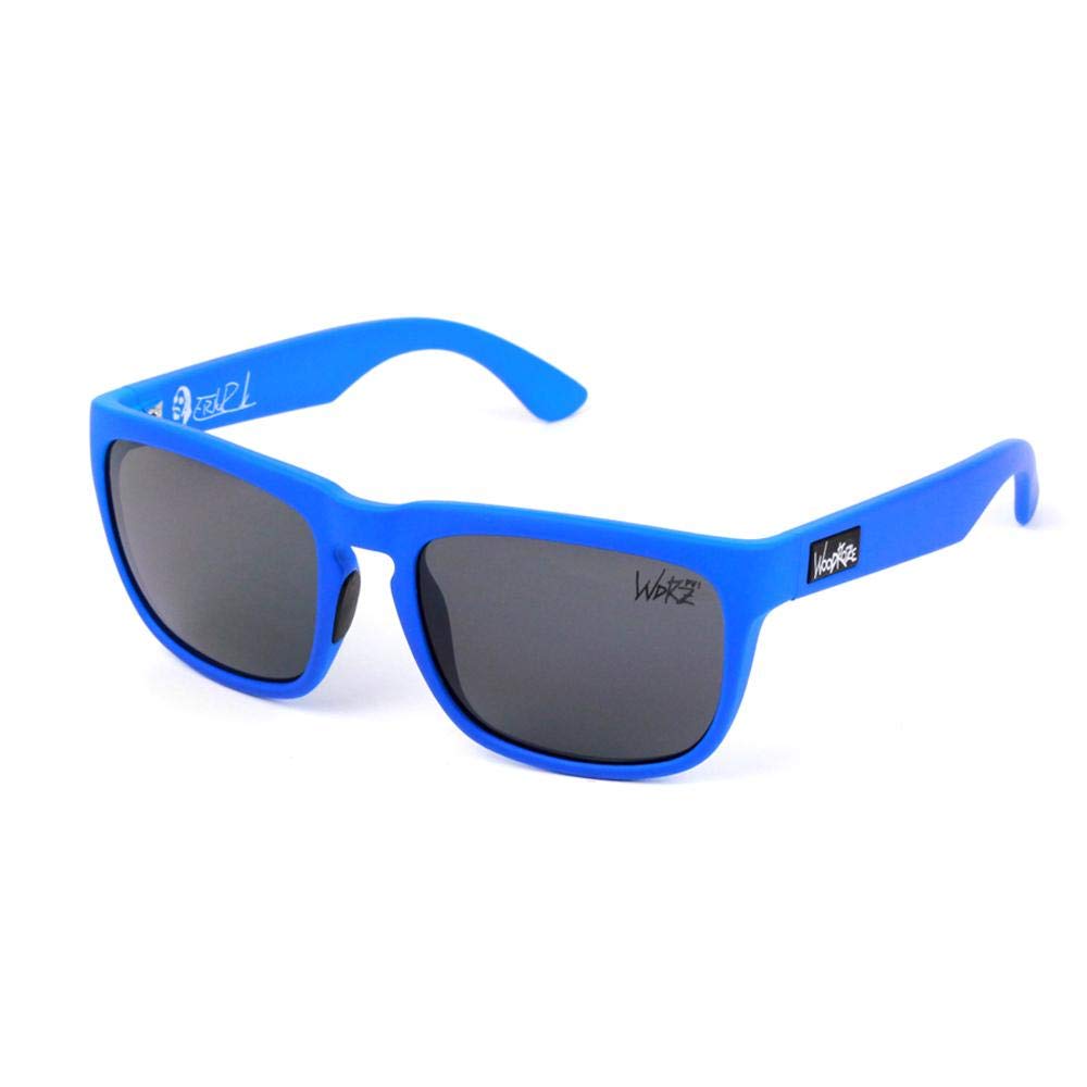 WoodRoze Roost'R - Sunglasses Hyper Blue (Rubber Coating), Gradient Grey