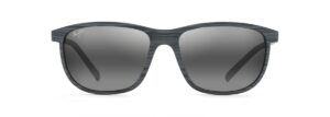 maui jim men's and women's lele kawa polarized classic sunglasses, grey stripe/neutral grey, medium