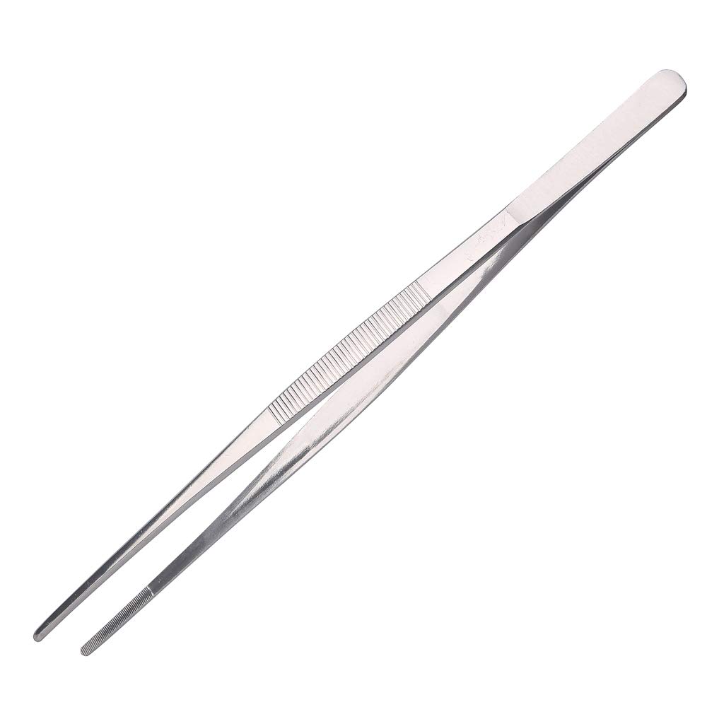 Aniso Long Tweezers- with Precision Serrated Kitchen Tweezers Tongs， for Barbecue and Hand-Made Stainless Steel Cooking Tweezers（10 inches）