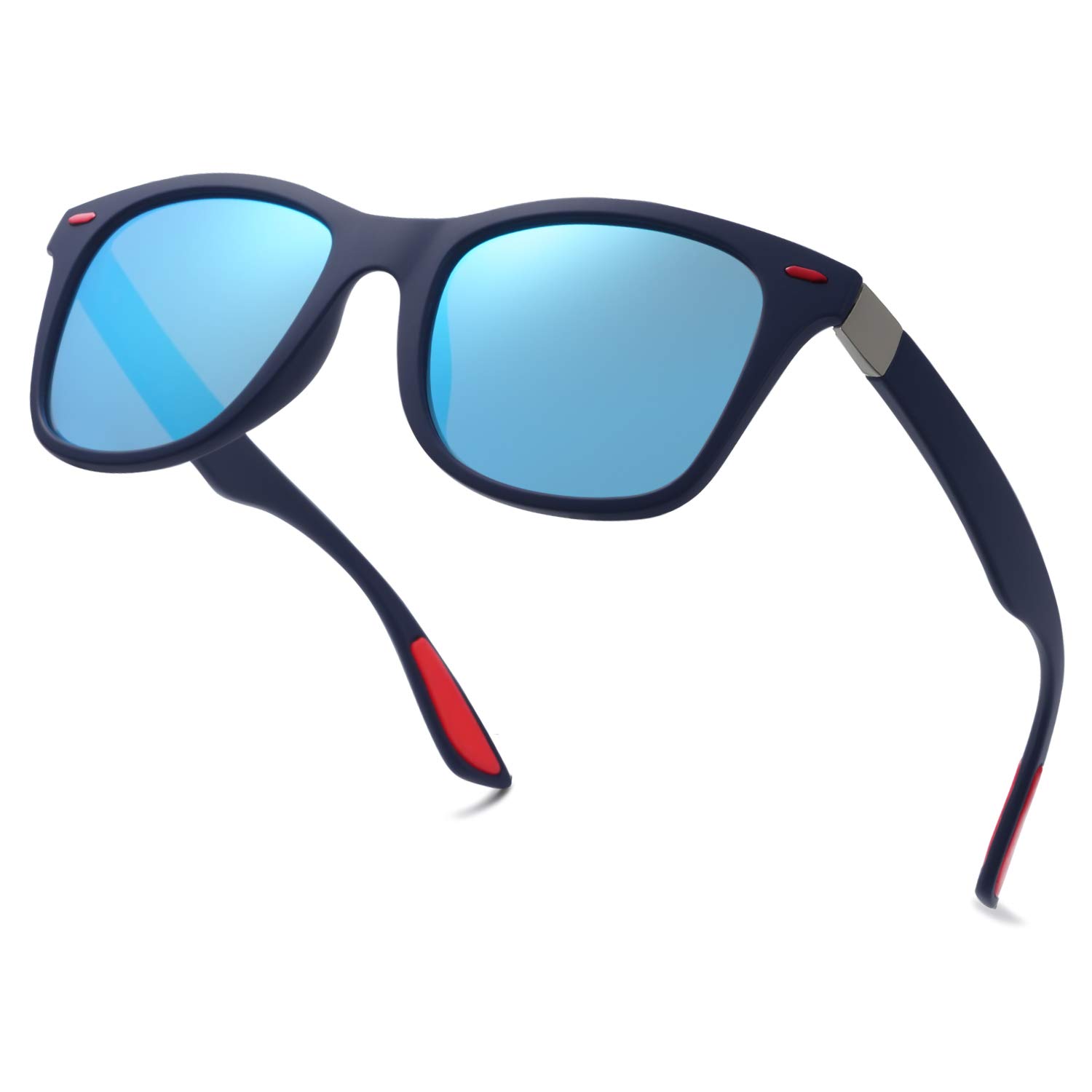 SOJOS Polarized Sports TR90 Sunglasses for Running Cycling Fishing Golf Driving SJ2101 with Matte Blue Frame/Blue Mirrored Lens