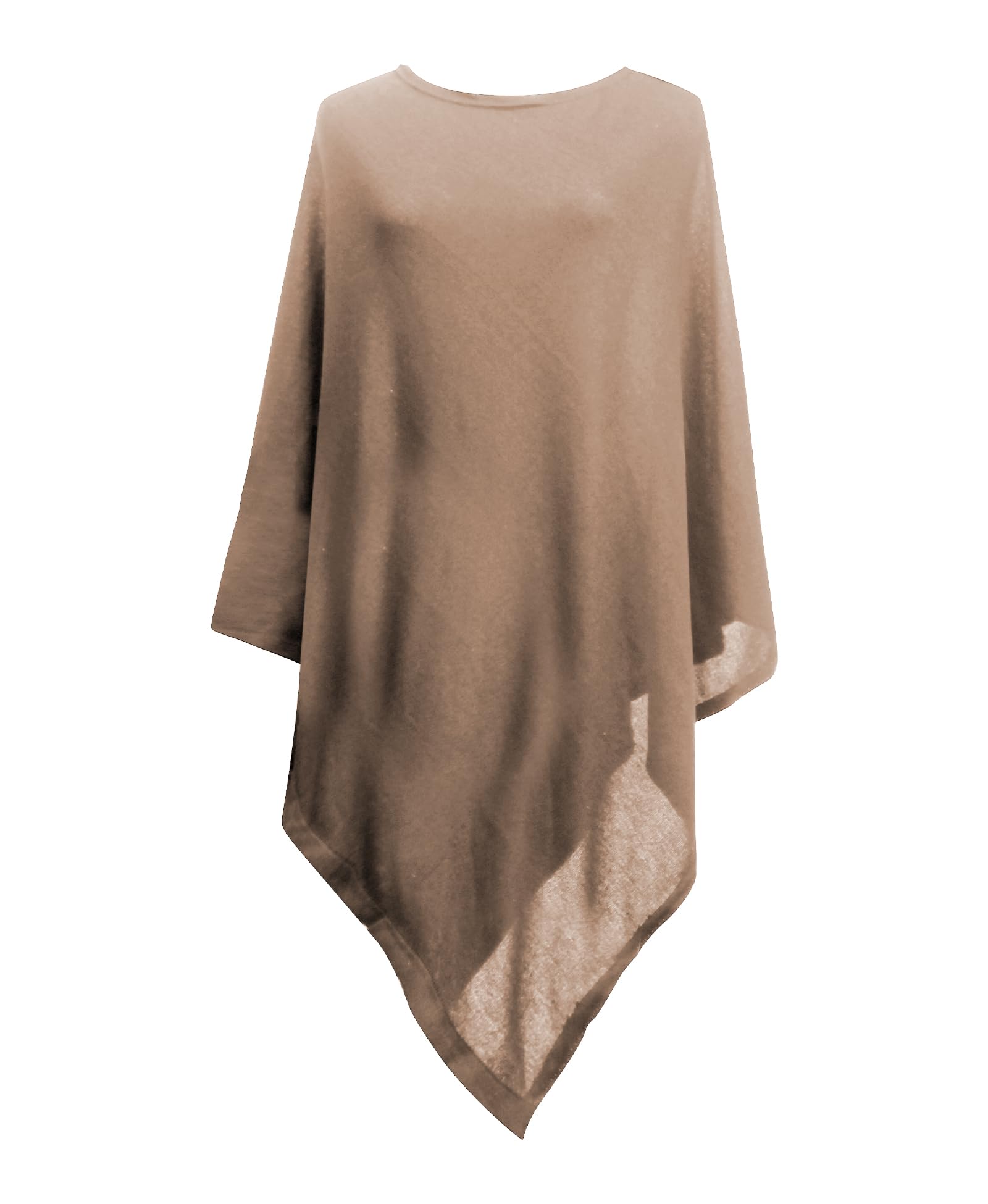 MissShorthair Women's Lightweight Knitted Scarf Poncho Sweater Cape Shawl Versatile Spring Summer Ponchos Wraps Khaki