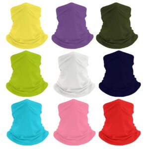 HCMY Balaclava 9 Pack Neck Gaiters Bandana Shiesty Mask Magic Scarf Headwear Tube UV Face Mask Headbands for women