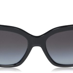 Ralph by Ralph Lauren Women's RA5265 Butterfly Sunglasses, Shiny Black/Gradient Grey, 55 mm