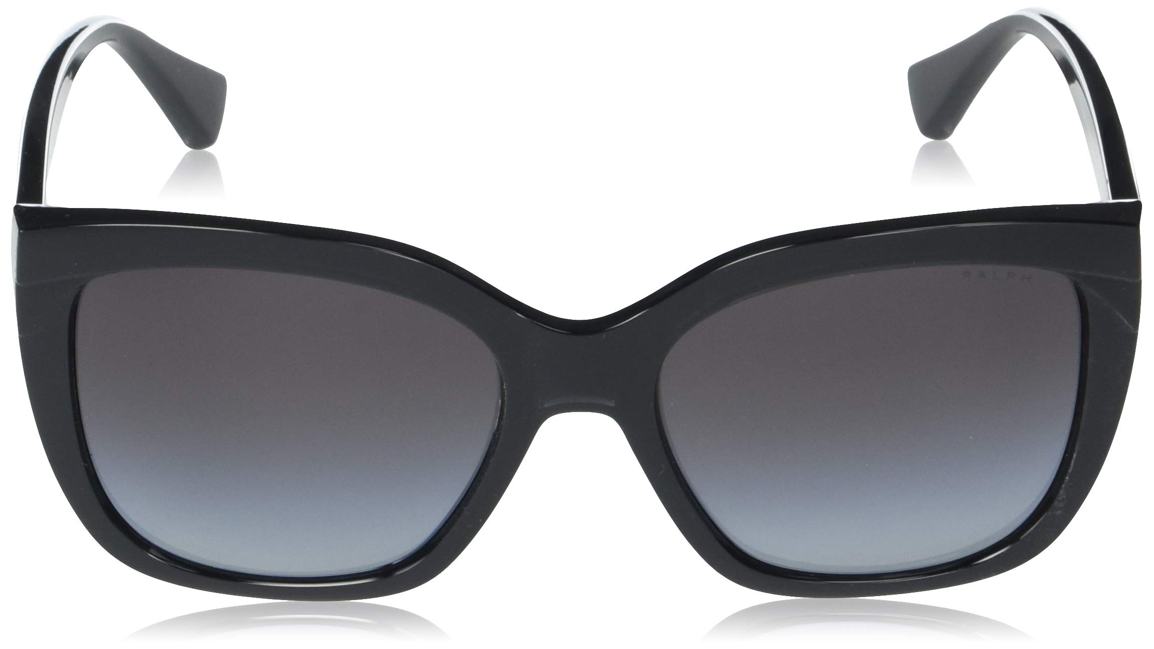 Ralph by Ralph Lauren Women's RA5265 Butterfly Sunglasses, Shiny Black/Gradient Grey, 55 mm