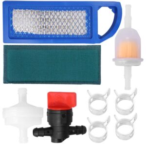 Saihisday GY20573 Air Filter Fuel Filter Oil Filter Valve Clamp Lawn Mower Tune Up Kit Replacement for John Deere LA115 LA105 LA110 LA100 X110