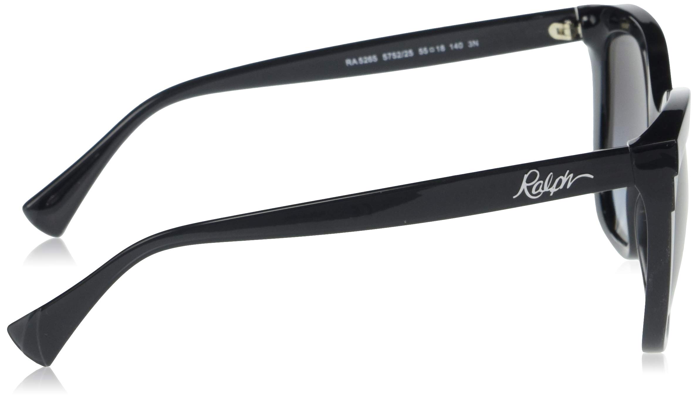 Ralph by Ralph Lauren Women's RA5265 Butterfly Sunglasses, Shiny Black/Gradient Grey, 55 mm