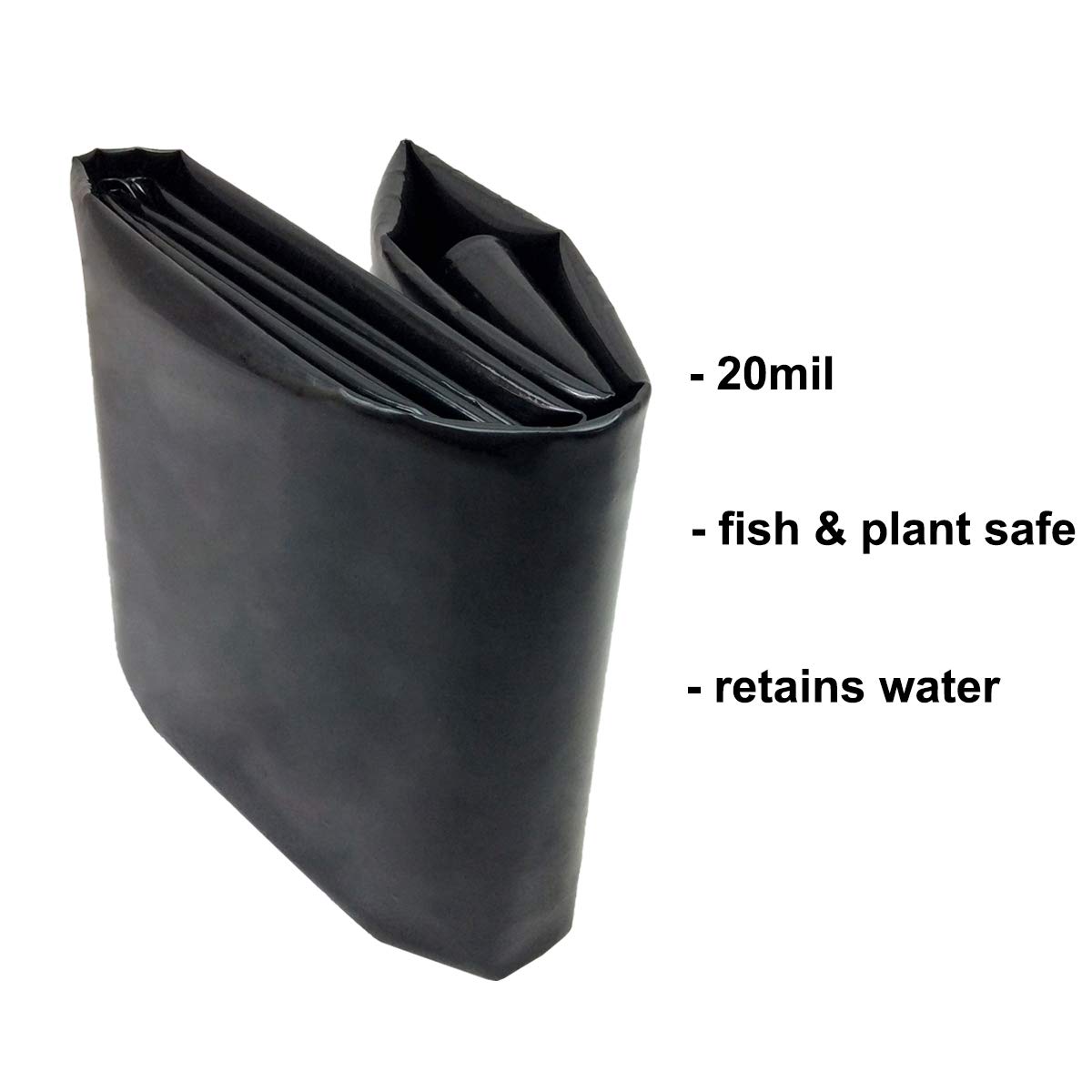 UWIOFF Pond Liner, 20 Mil 7 x 10 Feet Pond Liners for Outdoor Ponds, Black LDPE Fish Pond Liner for Small Ponds, Streams Fountains and Garden Waterfall