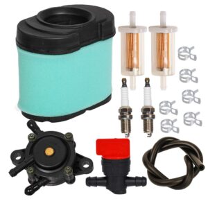 hifrom air filter cleaner cartridge pre filter fuel filter fuel pump line spark plug tune up kit compatible with john deere l120 l118 la150 la175 d160 d170 z425 e160 e170 z225 z245 z435 lawn mower