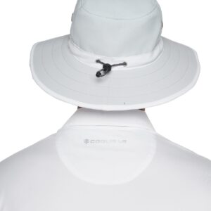 Coolibar UPF 50+ Men's Women's Matchplay Golf Hat - Sun Protective (Large/X-Large- Silver/White)